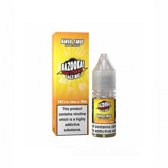 10mg Bazooka Sour Straws 10ml Nic Salts (50VG/50PG) - Flavour: Mango Tango