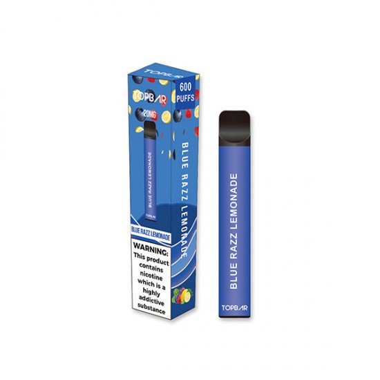 20mg Top Bar EE 600 Disposable Vape Device 600 Puffs - Flavour: Blue Razz Lemonade