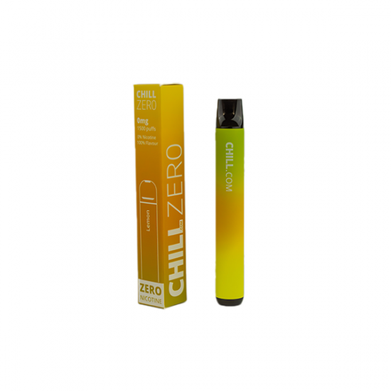 0mg Chill Zero Disposable Vape 1500 Puffs - Flavour: Lemon