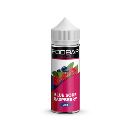 Podbar Juice by Kingston 100ml Shortfill 0mg (50VG/50PG) - Flavour: Blue Sour Raspberry