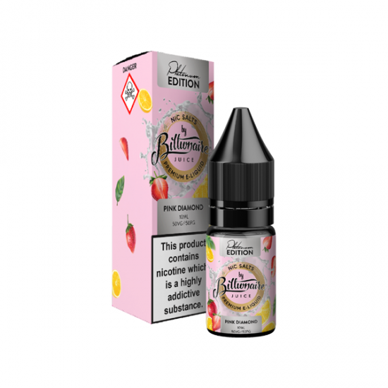 10mg Billionaire Juice Platinum Edition 10ml Nic Salts (50VG/50PG) - Flavour: Pink Diamond