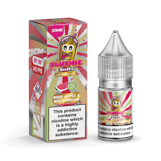 20mg Slushie by Liqua Vape 10ml Flavoured Nic Salts - Flavour: Sour Apple & Watermelon Slush