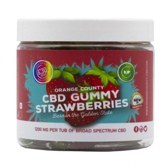 Orange County CBD 1200mg Gummies - Small Pack - Variety: Gummy Strawberries