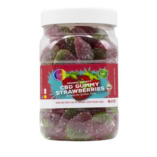 Orange County CBD 1600mg Gummies - Large Pack - Variety: Gummy Strawberries