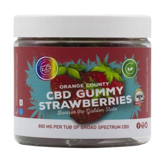 Orange County CBD 800mg Gummies - Small Pack - Variety: Gummy Strawberries