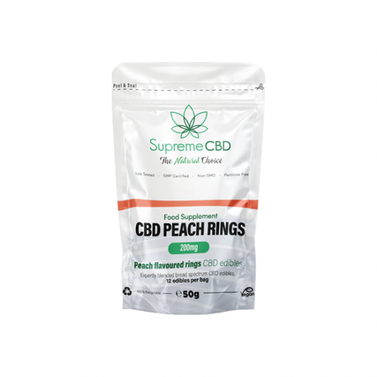 Supreme CBD 200mg CBD Gummies Grab Bag - 50g - Gummies: Peach Rings