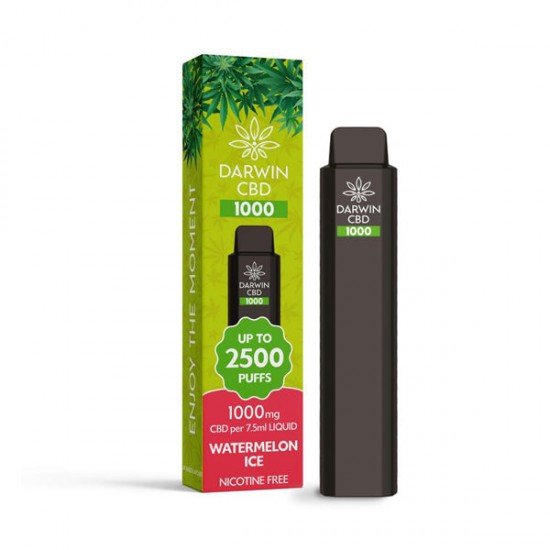 Darwin CBD 1000 Disposable Vape Device 2500 Puffs - Flavour: Watermelon Ice