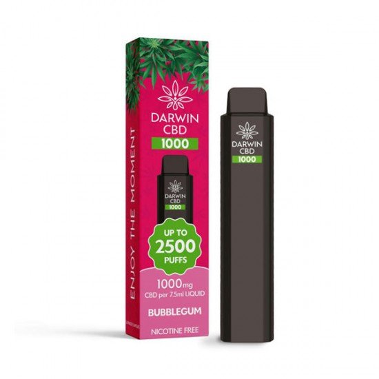 Darwin CBD 1000 Disposable Vape Device 2500 Puffs - Flavour: Bubblegum