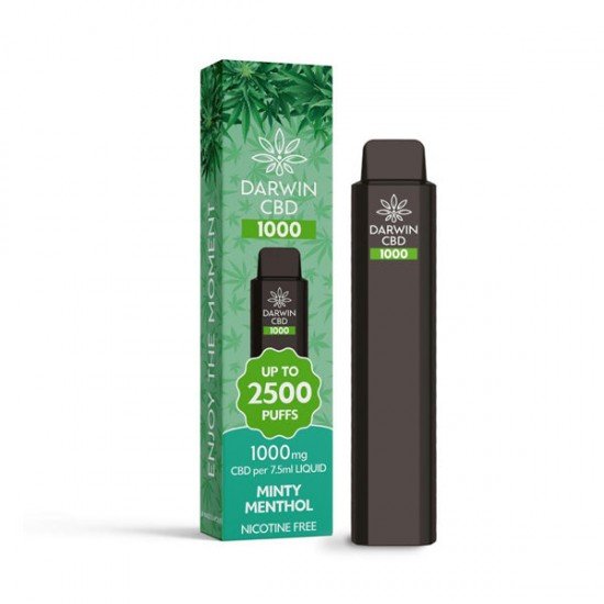 Darwin CBD 1000 Disposable Vape Device 2500 Puffs - Flavour: Minty Menthol