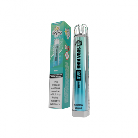 20mg Soda King Bar Disposable Vape Device 600 Puffs - Flavour: Mint