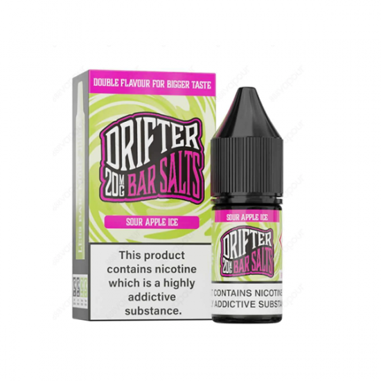 20mg Drifter Bar Salts 10ml (50VG/50PG) - Flavour: Sour Apple Ice