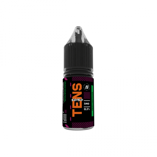 3mg Tens 50/50 10ml (50VG/50PG) - (Full Box) Pack Of 10 - Flavour: Fruit Pastilles