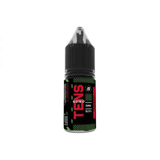 18mg Tens 50/50 10ml (50VG/50PG) - (Full Box) Pack Of 10 - Flavour: Strawberry