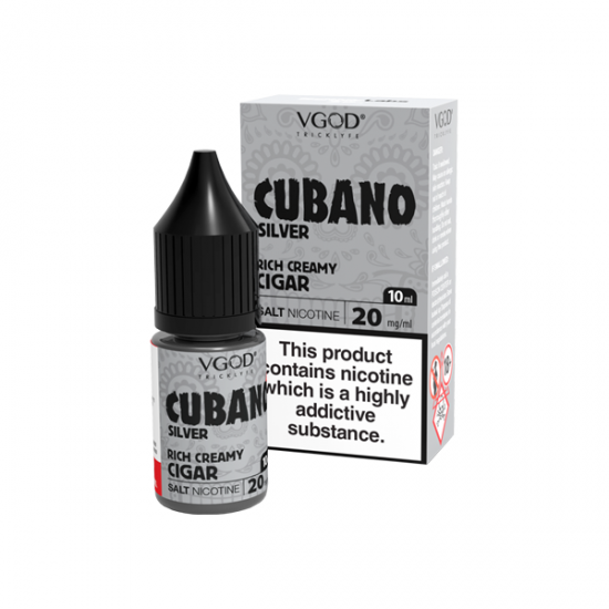 20mg VGOD Saltnic 10ml Nic Salt (50VG/50PG) - Flavour: Cubano Silver