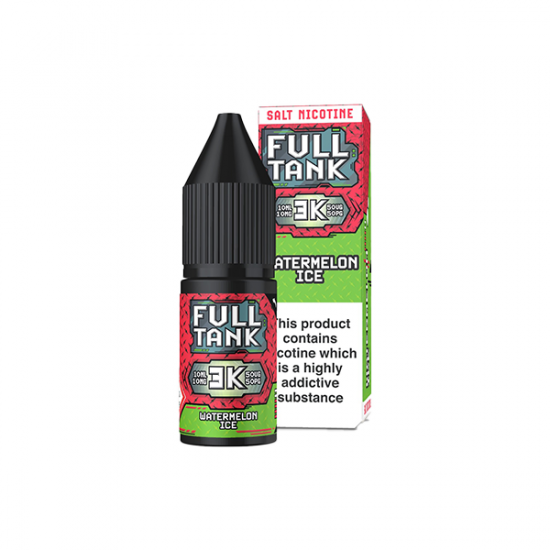 10mg Full Tank 3K Bar Nic Salt 10ml (50VG/50PG) - Flavour: Watermelon Ice