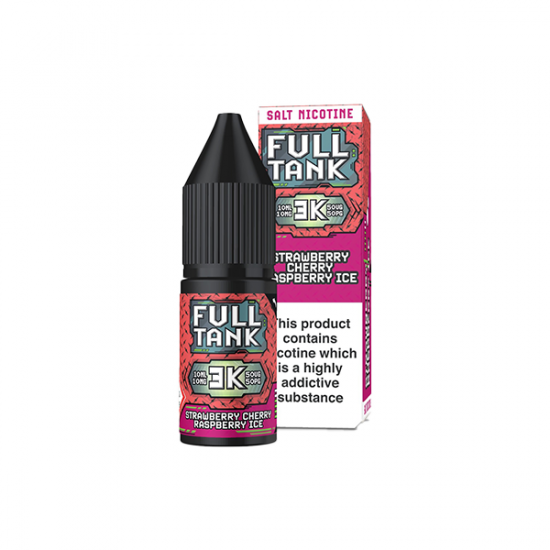 10mg Full Tank 3K Bar Nic Salt 10ml (50VG/50PG) - Flavour: Strawberry Cherry Raspberry Ice