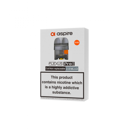 Aspire Flexus Pro Replacement Pods 2ml (0.6Ohm, 1.0Ohm) - Resistance: 0.6 Ohms