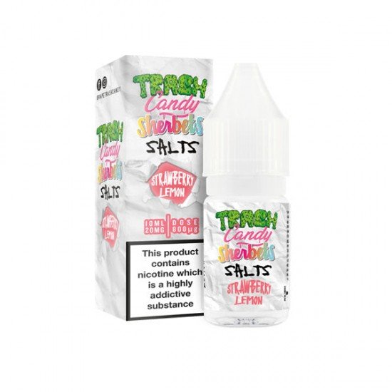 10mg Trash Candy Salts 10ml Nic Salts (50VG/50PG) - Flavour: Strawberry Lemon Sherbet