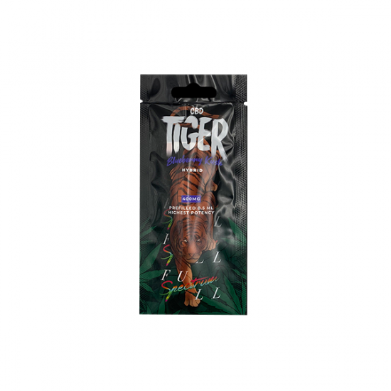 Tiger Vapes 400mg Full-Spectrum CBD Disposable Vape Device - Flavour: Blueberry Kush