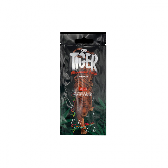 Tiger Vapes 400mg Full-Spectrum CBD Disposable Vape Device - Flavour: Strawberry Cough