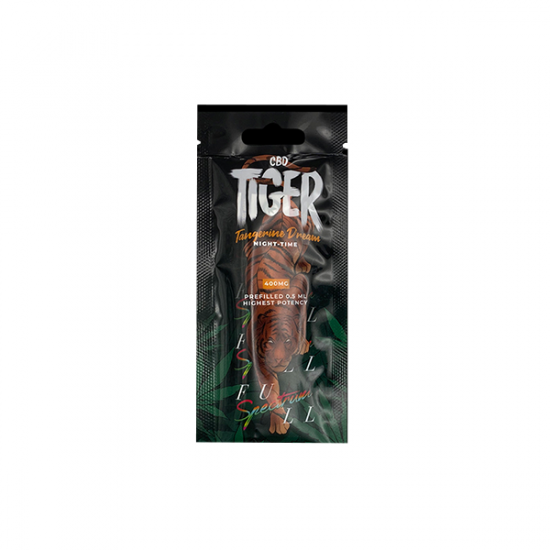 Tiger Vapes 400mg Full-Spectrum CBD Disposable Vape Device - Flavour: Tangerine Dream