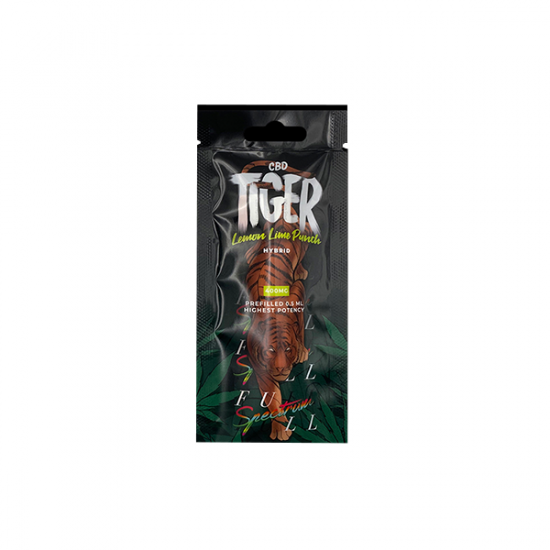 Tiger Vapes 400mg Full-Spectrum CBD Disposable Vape Device - Flavour: Lemon Lime Punch