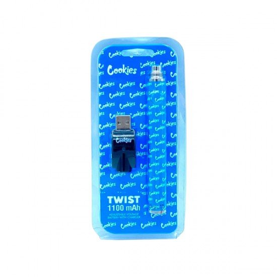 Twist 1100mAh Adjustable Vape Battery & USB Charger - Styles: Cookies Twist Blue