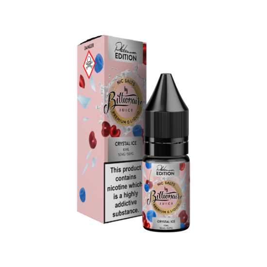 10mg Billionaire Juice Platinum Edition 10ml Nic Salts (50VG/50PG) - Flavour: Crystal Ice