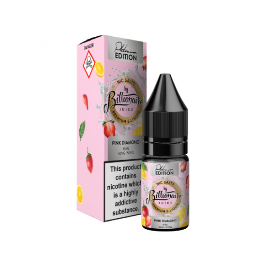 20mg Billionaire Juice Platinum Edition 10ml Nic Salts (50VG/50PG) - Flavour: Pink Diamond