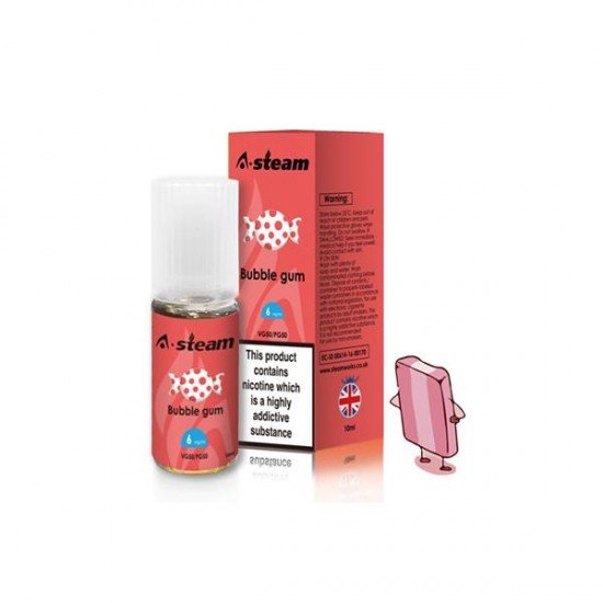 A-Steam Fruit Flavours 3MG 10ML (50VG/50PG) - Flavour: Bubble Gum