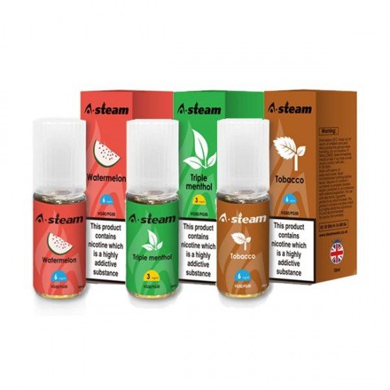 A-Steam Fruit Flavours 6MG 10ML (50VG/50PG) - Flavour: Mint Tobacco