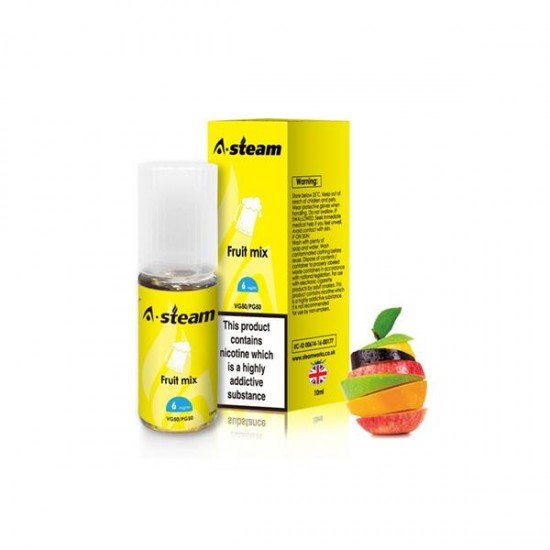 A-Steam Fruit Flavours 12MG 10ML (50VG/50PG) - Flavour: Fruit Mix