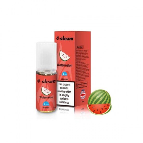 A-Steam Fruit Flavours 12MG 10ML (50VG/50PG) - Flavour: Watermelon