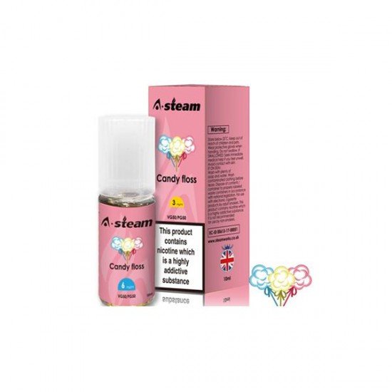 A-Steam Fruit Flavours 12MG 10ML (50VG/50PG) - Flavour: Candy Floss