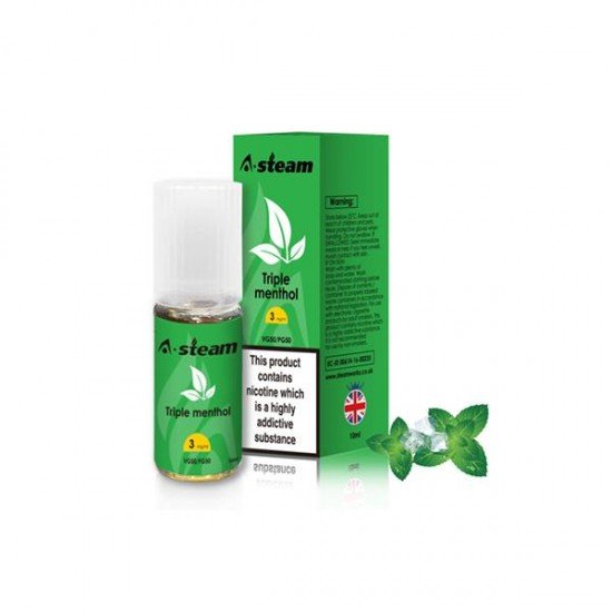 A-Steam Fruit Flavours 12MG 10ML (50VG/50PG) - Flavour: Triple Menthol