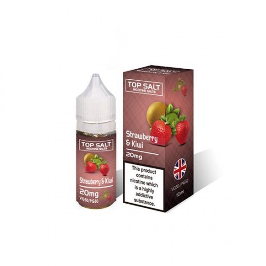 10mg Top Salt Fruit Flavour Nic Salts by A-Steam 10ml (50VG/50PG) - Flavour: Strawberry & Kiwi