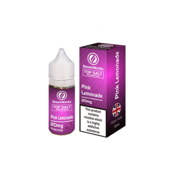 20mg Top Salt Fruit Flavour Nic Salts by A-Steam 10ml (50VG/50PG) - Flavour: Pink Lemonade