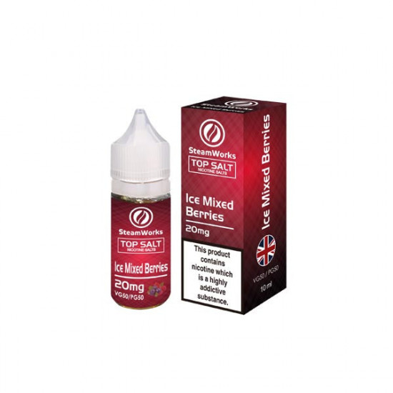 20mg Top Salt Fruit Flavour Nic Salts by A-Steam 10ml (50VG/50PG) - Flavour: Ice Mixed Berries