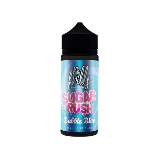 No Frills Collection Sugar Rush 80ml Shortfill 0mg (80VG/20PG) - Flavour: Bubble Blue