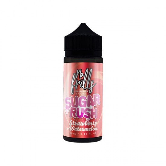 No Frills Collection Sugar Rush 80ml Shortfill 0mg (80VG/20PG) - Flavour: Strawberry Watermelon