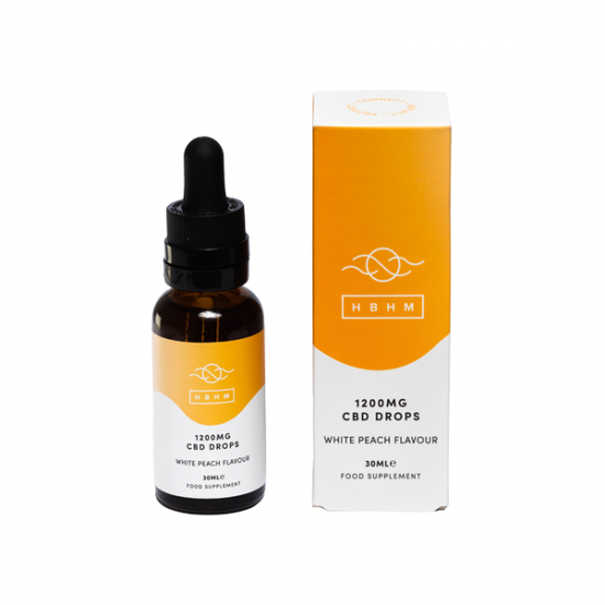 HBHM 1200mg CBD MCT Oil - 30ml - Flavour: White Peach