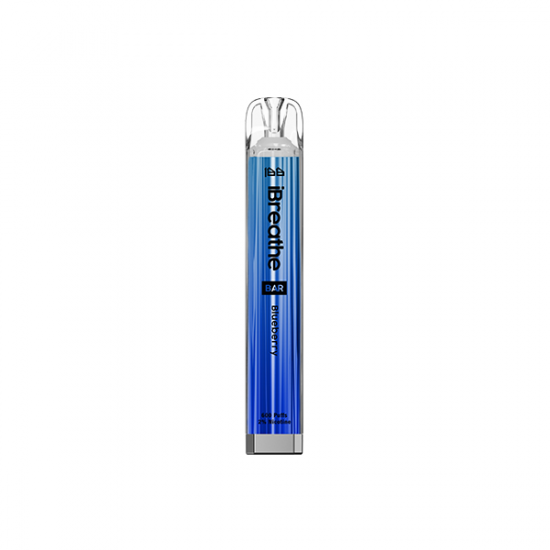 20mg iBreathe Bar 600 Disposable Vape 600 Puffs - Flavour: Blueberry