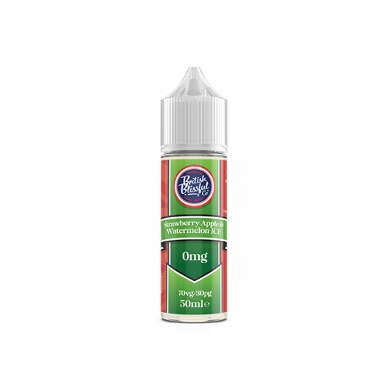 0mg British Blissful 50ml Shortfill (70VG/30PG) - Flavour: Strawberry Apple & Watermelon Ice