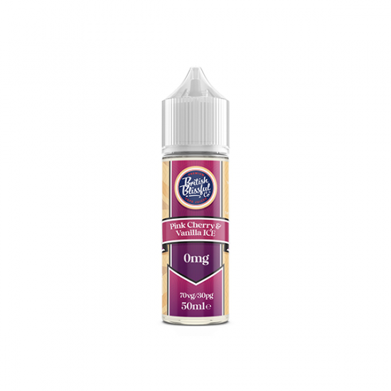 0mg British Blissful 50ml Shortfill (70VG/30PG) - Flavour: Pink Cherry & Vanilla Ice