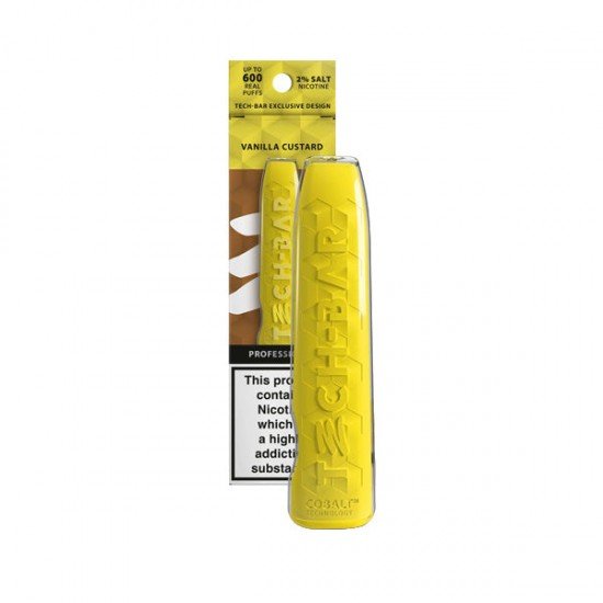 20mg Tech Bar Disposable Vape Device 600 Puffs - Flavour: Vanilla Custard