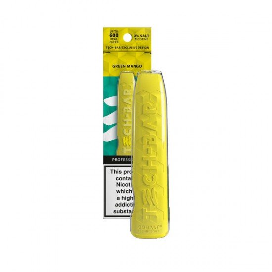 20mg Tech Bar Disposable Vape Device 600 Puffs - Flavour: Green Mango