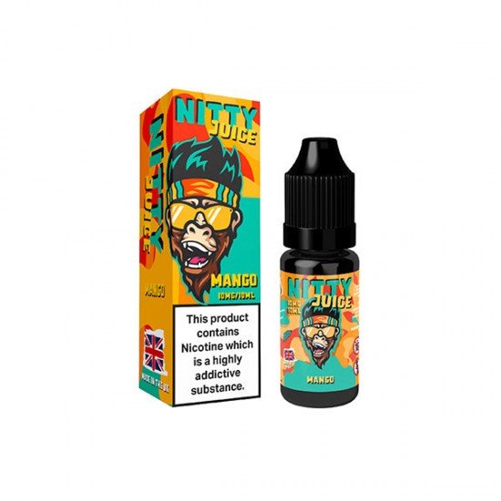 10mg Vapes Bars Nitty Juice Salts 10ml Nic Salt (50VG/50PG) - Flavour: Mango