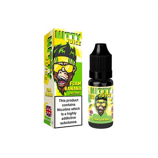 10mg Vapes Bars Nitty Juice Salts 10ml Nic Salt (50VG/50PG) - Flavour: Foam Banana