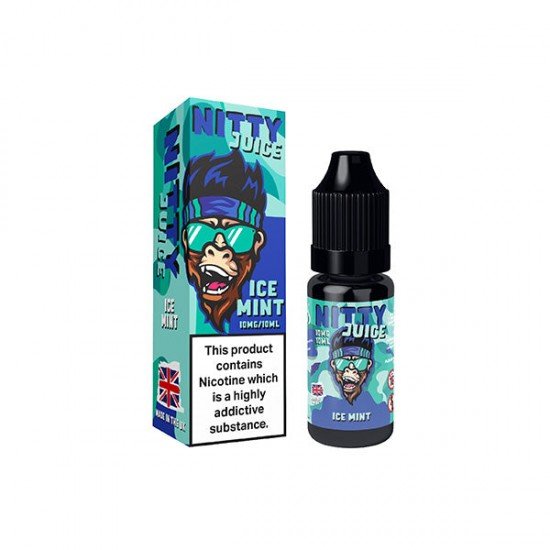 10mg Vapes Bars Nitty Juice Salts 10ml Nic Salt (50VG/50PG) - Flavour: Ice Mint