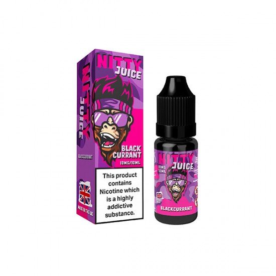 10mg Vapes Bars Nitty Juice Salts 10ml Nic Salt (50VG/50PG) - Flavour: Blackcurrant